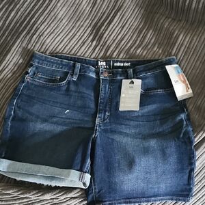 Lee Women's Dark Indigo Midrise Cuffed Denim Shorts